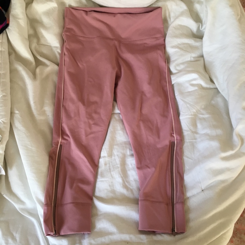 Pink fabletics high waist crop leggings
